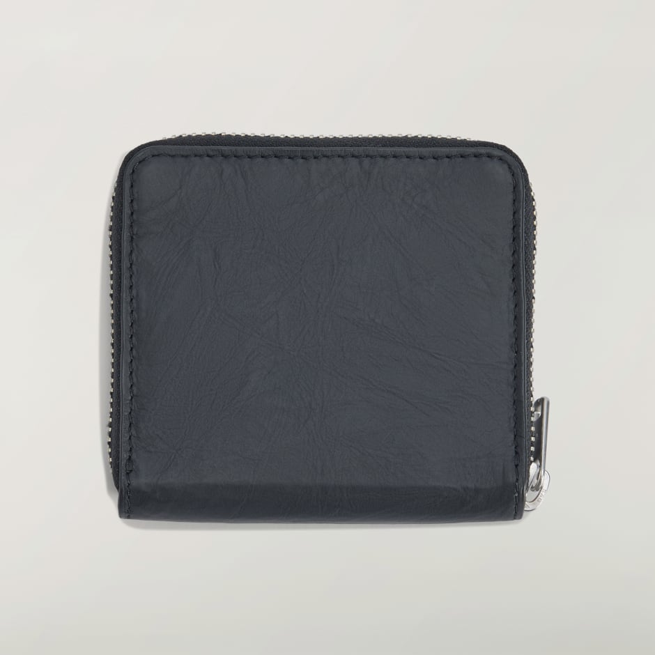 Portofel Y-3 din piele &icirc;ncrețită