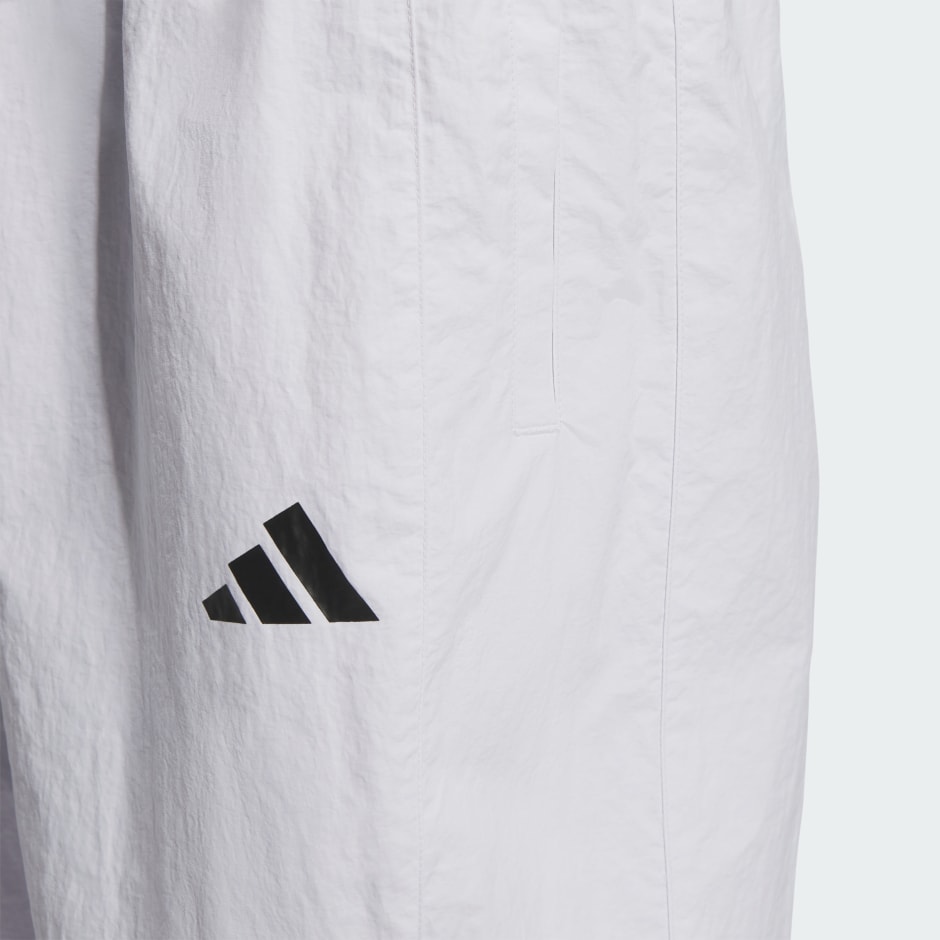 Wording Pack Loose Fit Mesh-Lined Woven Elastic Hem Pants