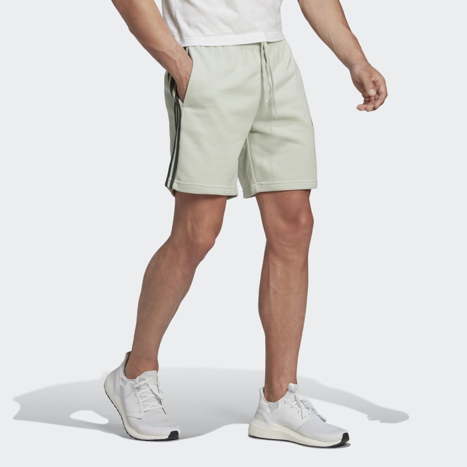 Supresión Primero Al aire libre adidas Essentials French Terry 3-Stripes Shorts - Green | adidas OM