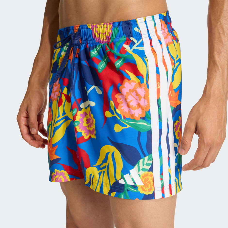 MEXICANA FLORALS 3 STRIPES SWIM SHORTS 5 INCH