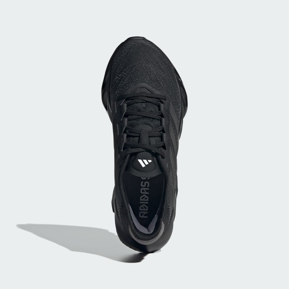 Adidas black leather running shoes best sale