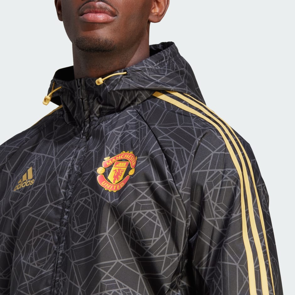 Clothing - Manchester United DNA Windbreaker - Black | adidas South Africa