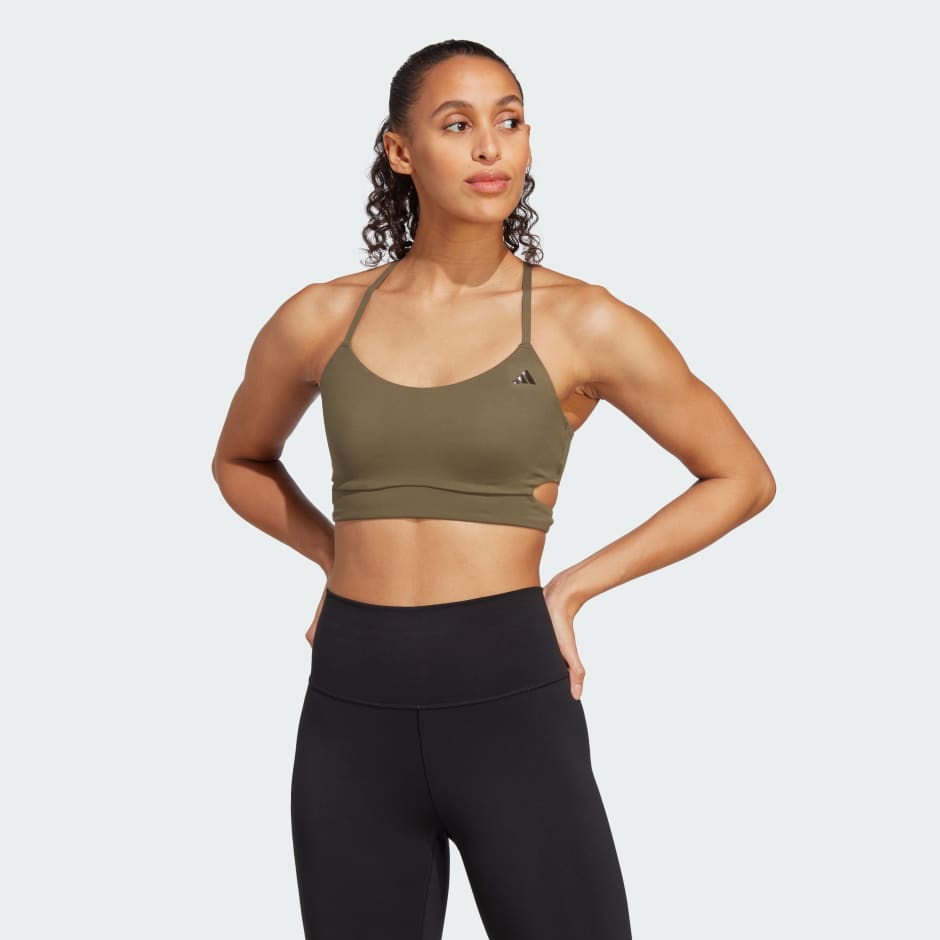 adidas Women's Longline Yoga Low Impact Sports Bra - Macy's