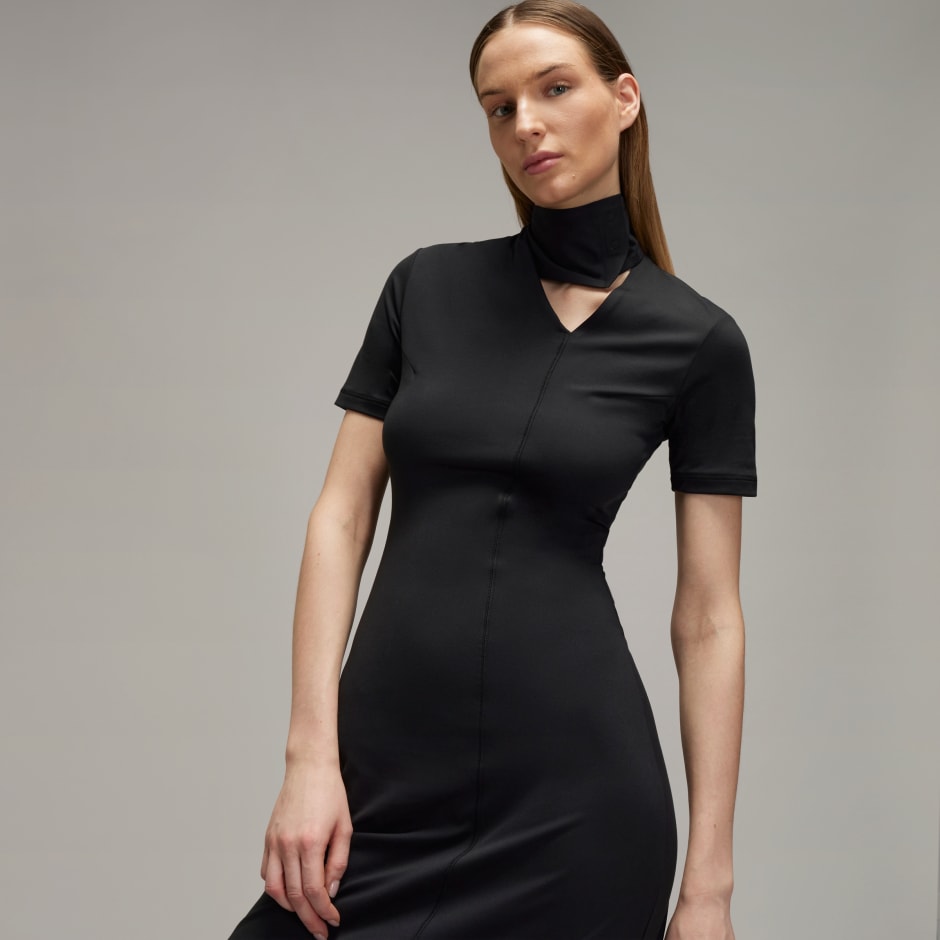 Y-3 Fitted Neck Closure Dress