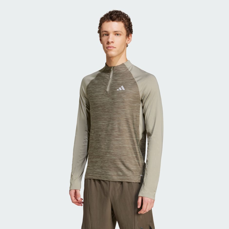 Gym+ Training 3-Stripes 1/4-Zip Long Sleeve Tee