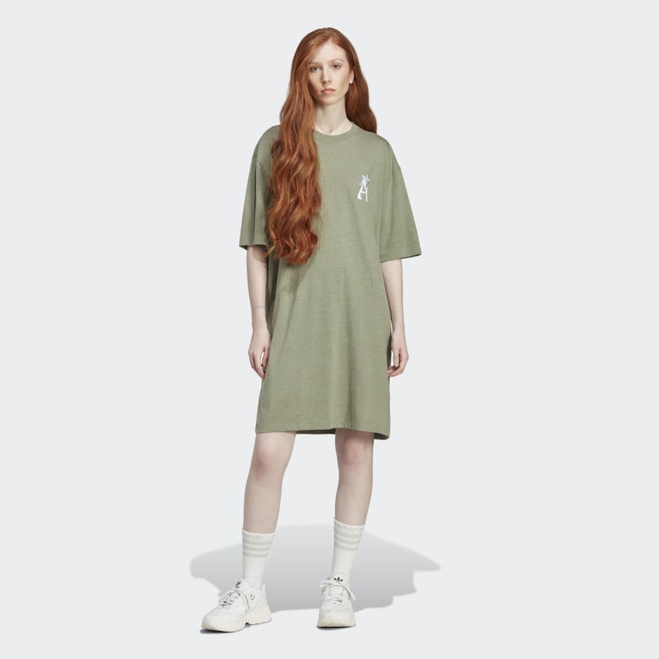 Baleinwalvis daar ben ik het mee eens onderwijs Women's Clothing - adidas Originals x Moomin Tee Dress - Green | adidas Oman