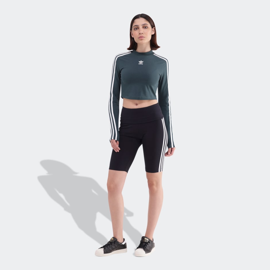 3-Stripes Cropped Long Sleeve Long-Sleeve Top