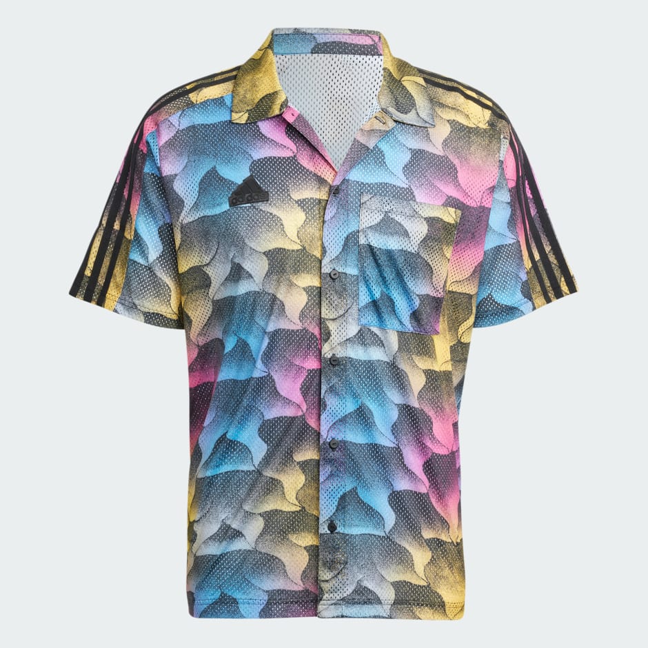 Tiro Allover Print Mesh Resort Shirt