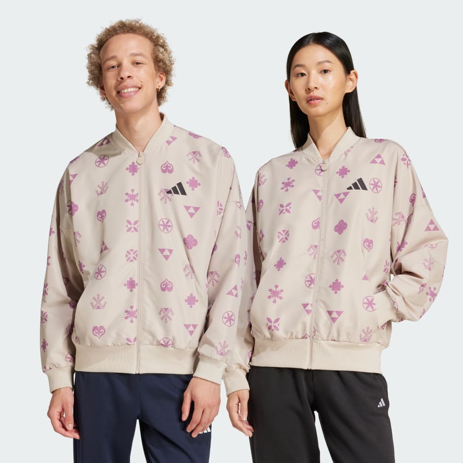 Bloom Sky Print Woven Bomber Jacket