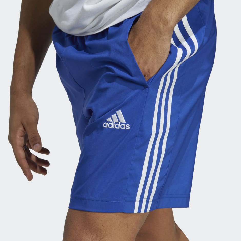 Men's Clothing - AEROREADY Essentials 3-Stripes Shorts - Blue | adidas Saudi Arabia