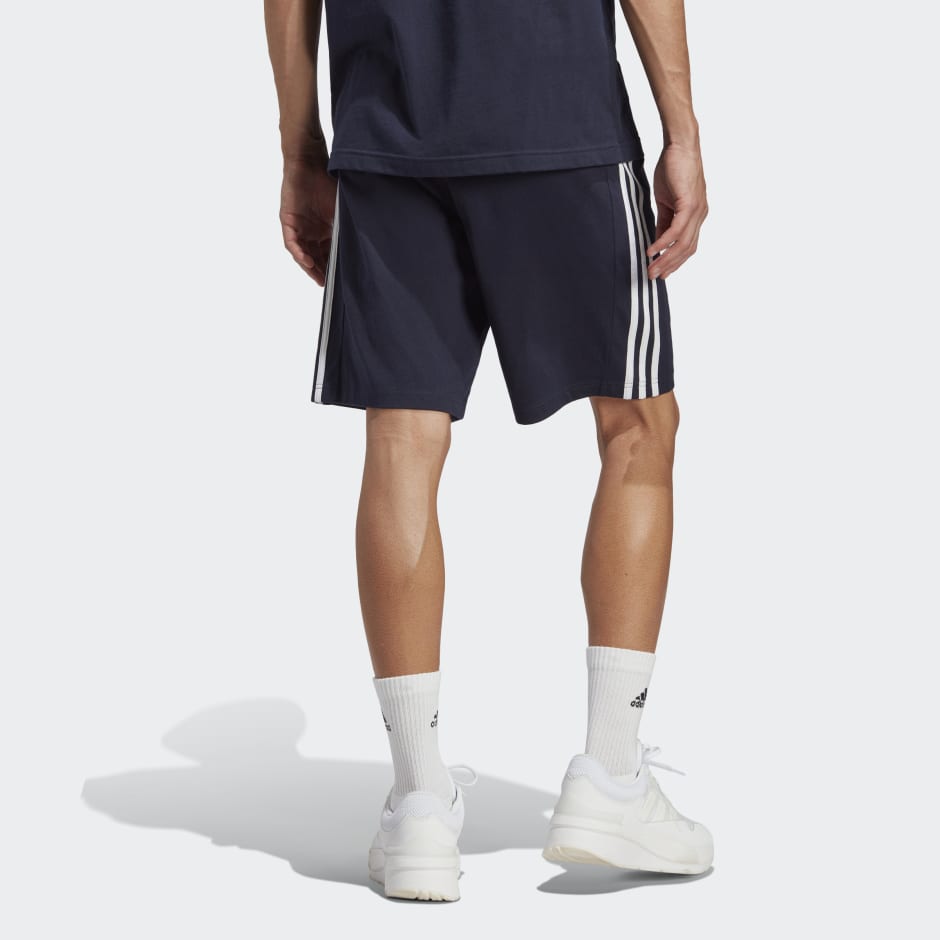 adidas Essentials Single Jersey 3-Stripes Shorts - Blue | adidas UAE