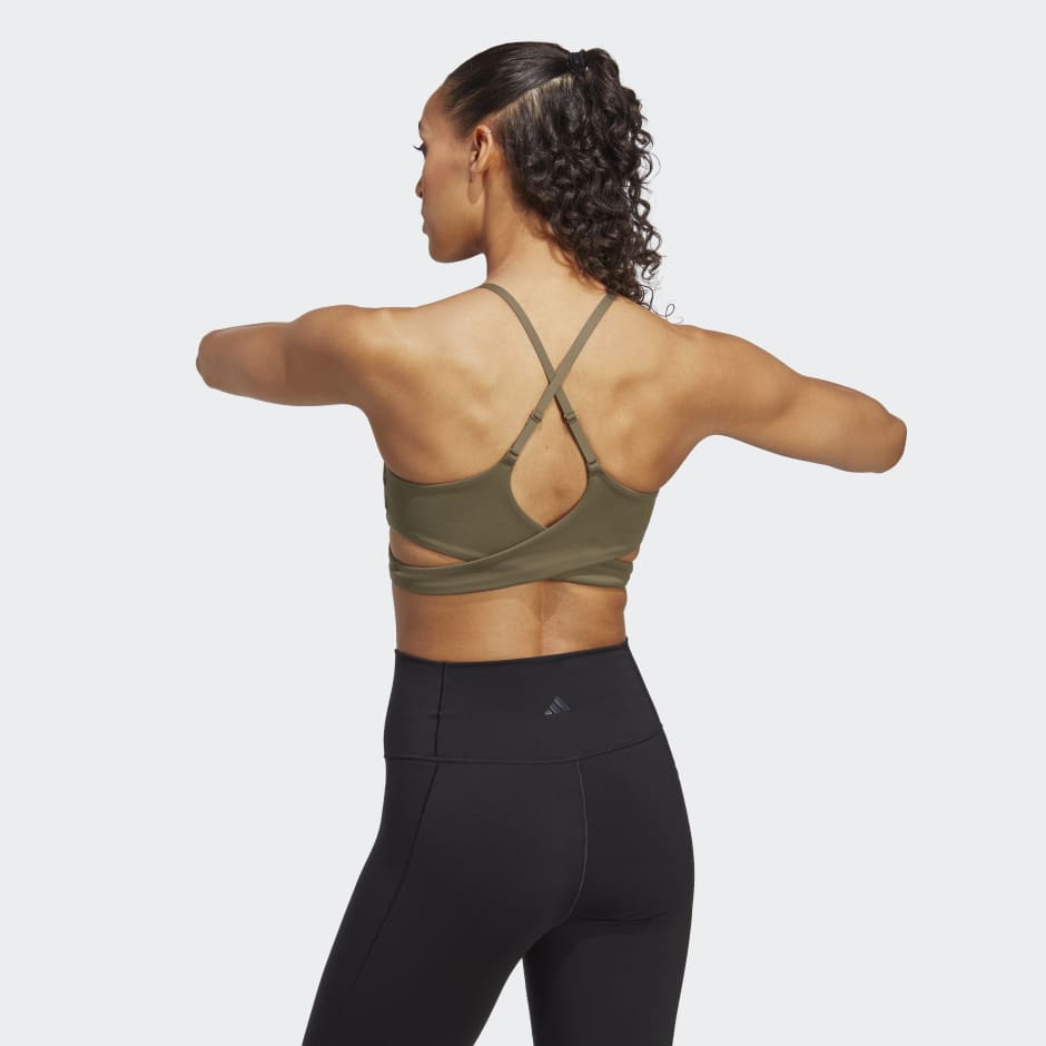 Women's Yoga Studio Light Support Longline Sports Bra, adidas