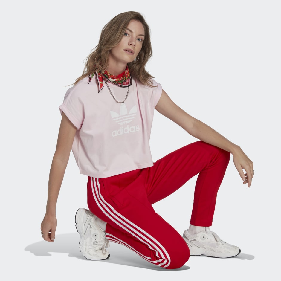 Adidas sst track sales pants womens red