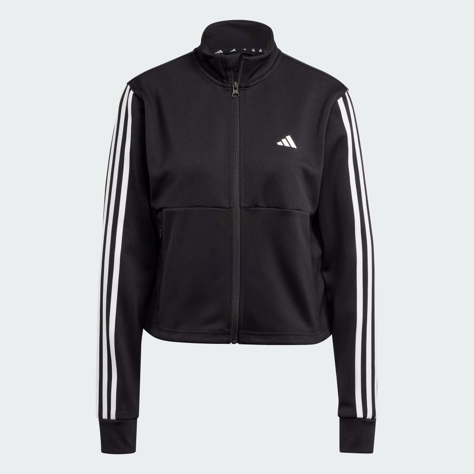 adidas AEROREADY Train Essentials 3-Stripes Track Jacket - Black ...