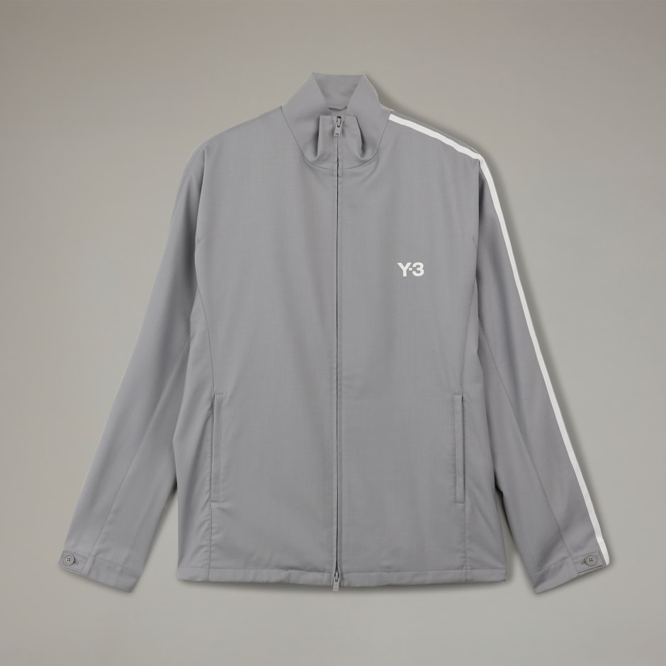 Track top Y-3 din lână rafinată cu 3 dungi