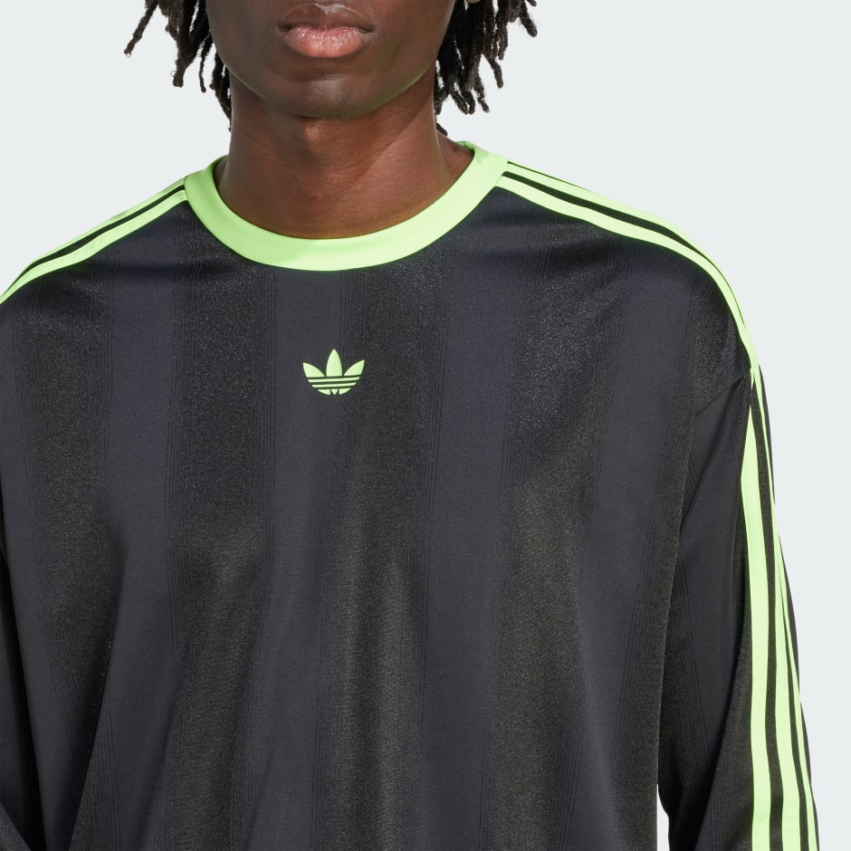 tricou adidas Adicolor din jacard cu m&acirc;necă lungă