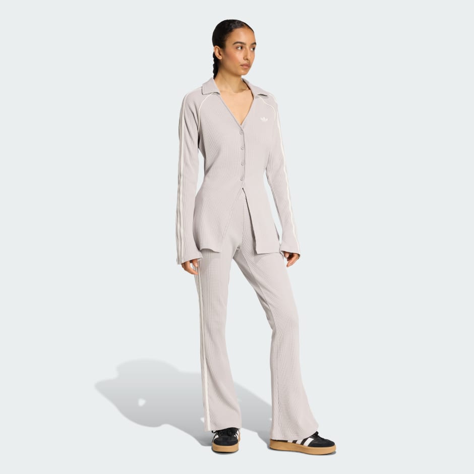 ADIDAS ORIGINALS BUTTON DOWN WAFFLE TOP