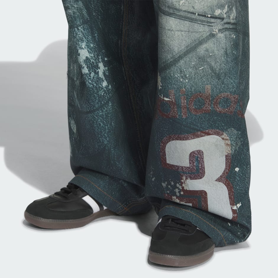 TEAM ADIDAS 印花牛仔布長褲