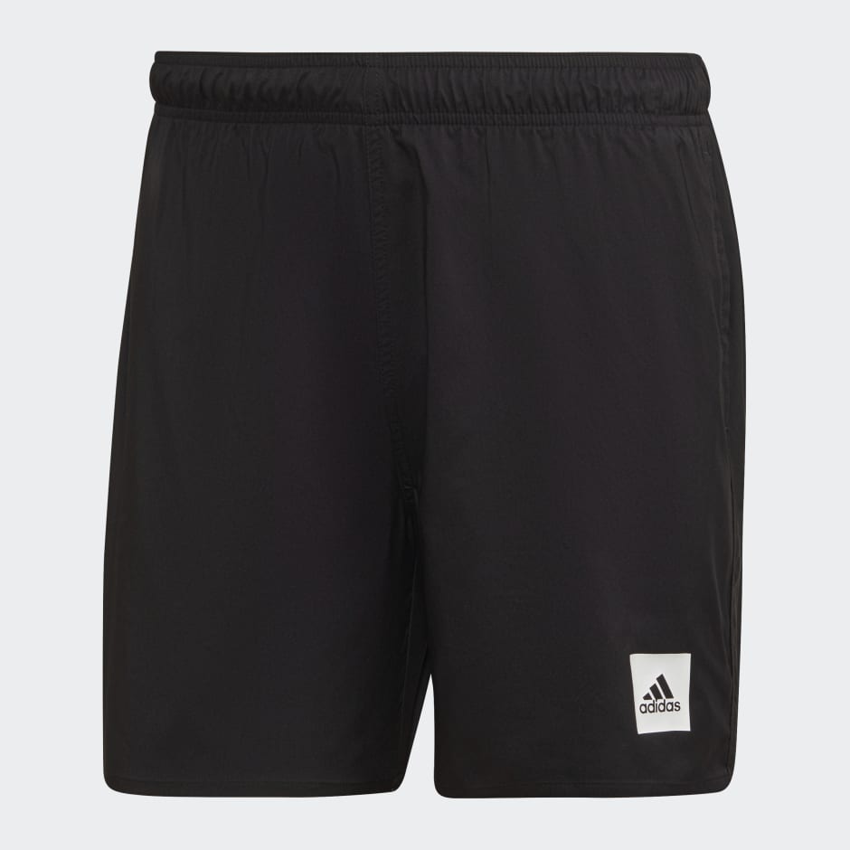 Clothing - Short Length Solid Swim Shorts - Black | adidas South Africa