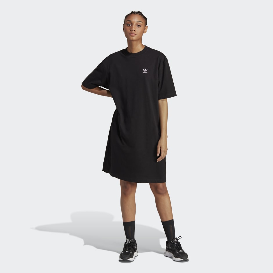 Women's - Classics Big Trefoil Tee Dress - Black | adidas Oman
