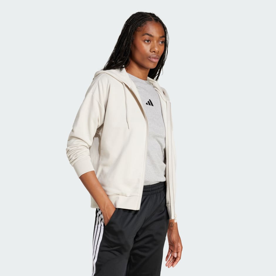 Majica s kapuljačom, patentnim zatvaračem cijelom duljinom i linearnim logotipom od francuskog frotira Essentials