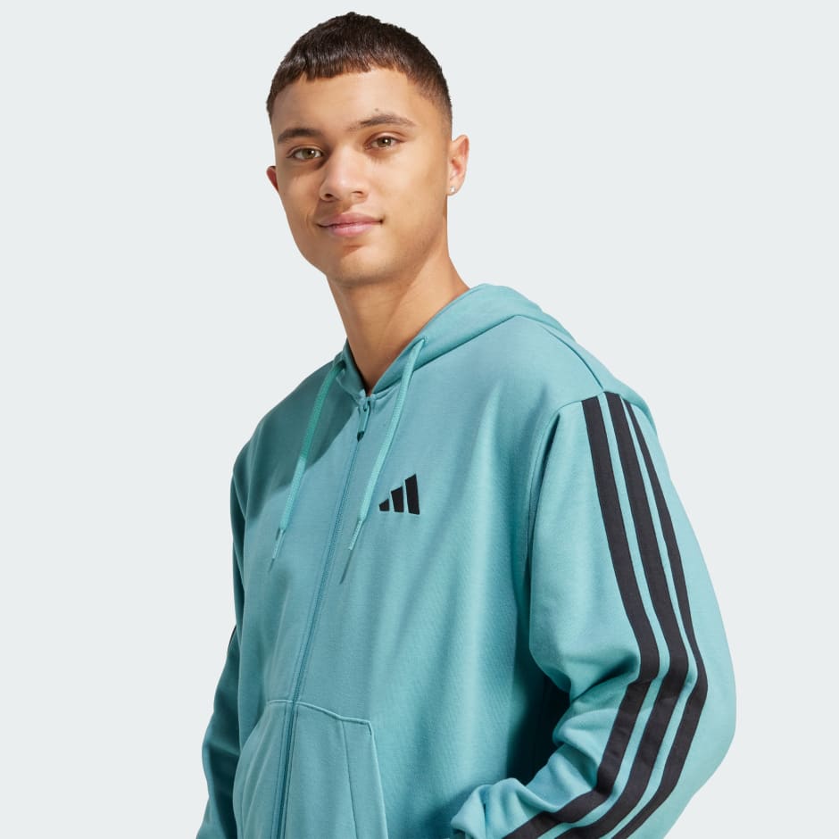 Majica s kapuljačom od francuskog frotira s patentnim zatvaračem i tri pruge Essentials