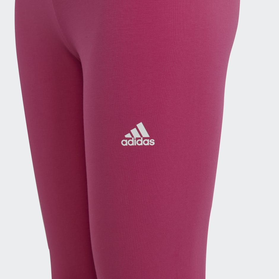 adidas Essentials Linear Logo Cotton Tights - Pink | adidas OM