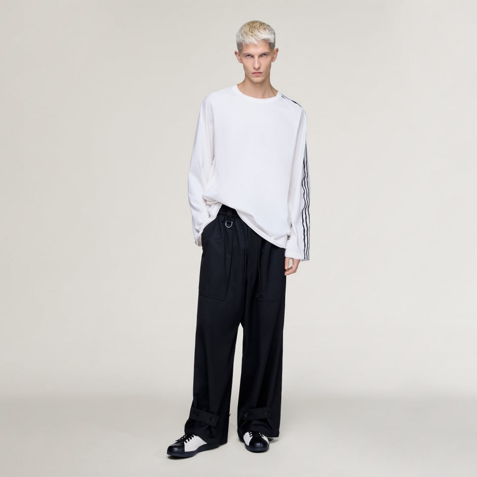 MAJICA DUGIH RUKAVA NEOBRAĐENIH RUBOVA Y-3 3 STRIPES