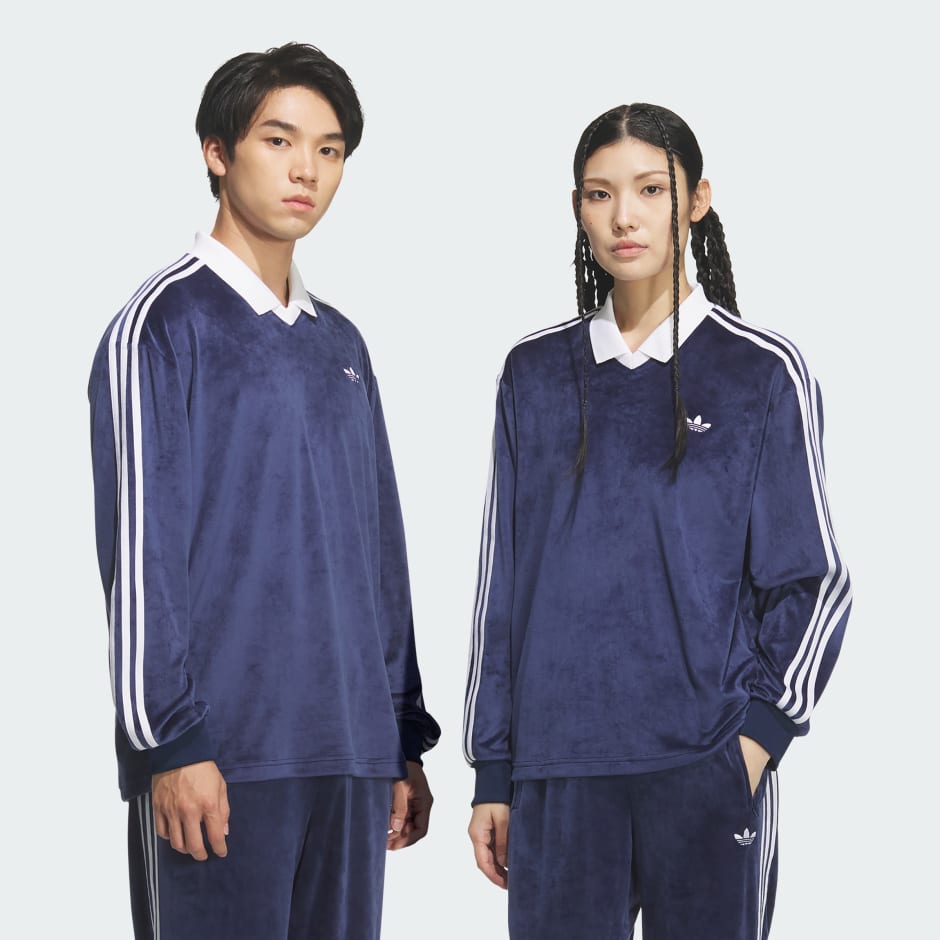 VELOUR POLO LS