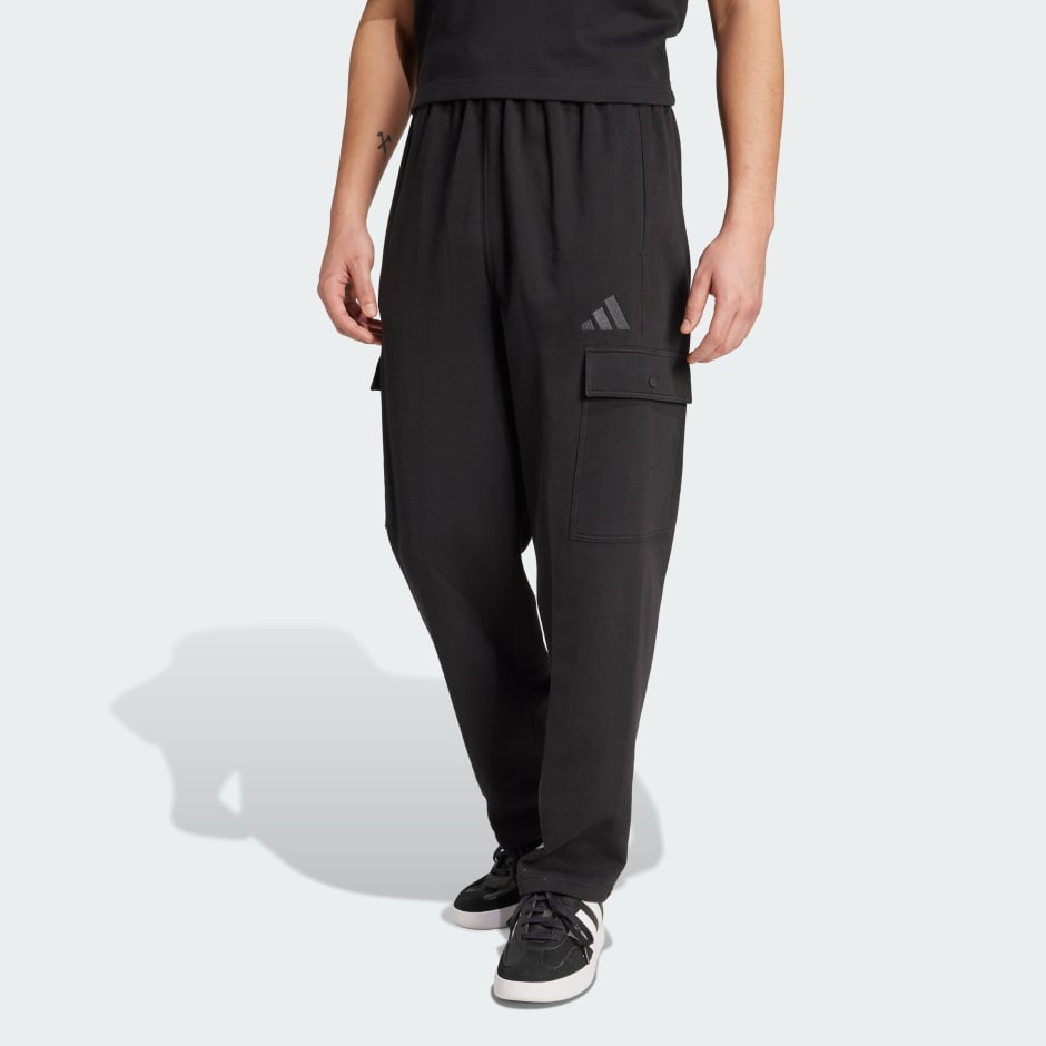 ALL SZN French Terry Loose Cargo Open Hem Pants