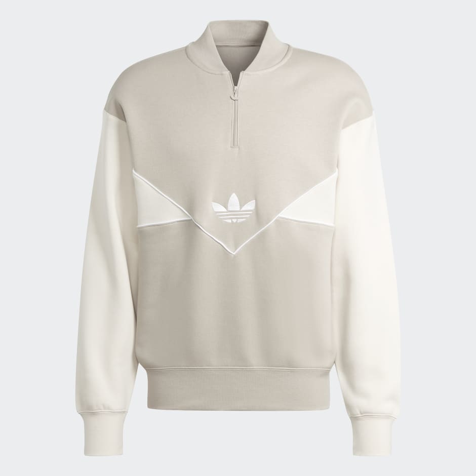 adidas Adicolor Seasonal Archive Half-Zip Crew Sweatshirt - Beige