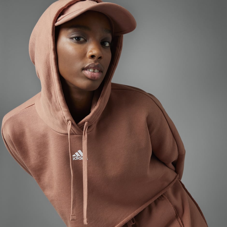 Women's Clothing - Collective Power Cropped Hoodie - Brown | adidas Oman