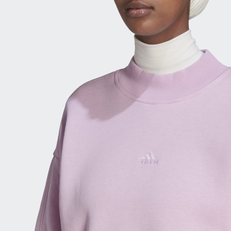 varkensvlees Observeer stoel Women's Clothing - ALL SZN Fleece Mock Neck Sweatshirt - Purple | adidas  Oman