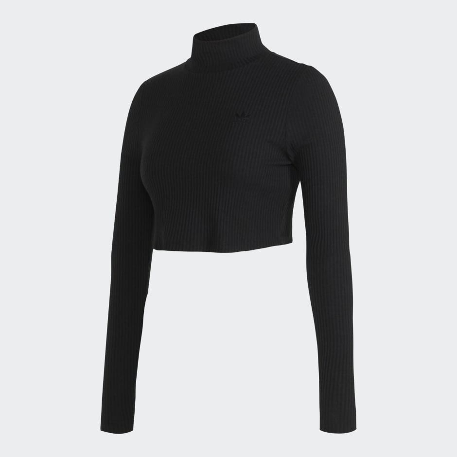CROPPED RIB LS