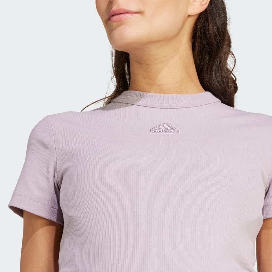 adidas Ribbed Fitted Tee (Maternity) - Purple | adidas KE | Sport-T-Shirts