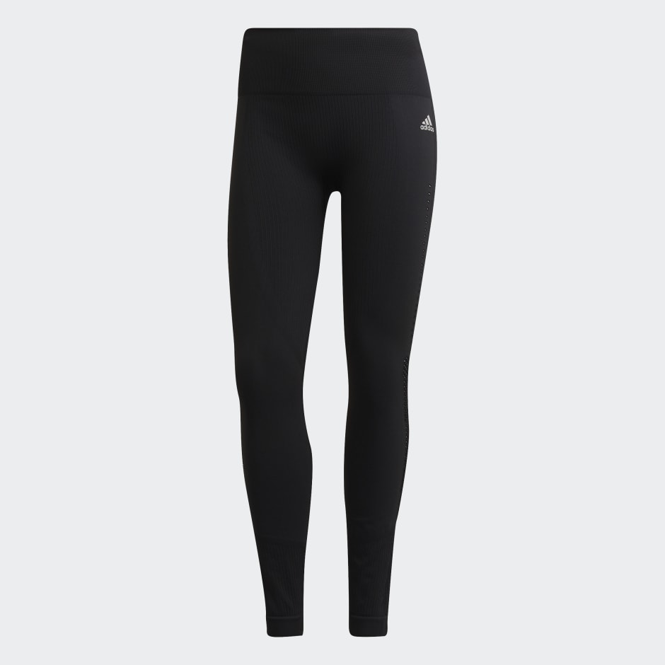 Clothing - AEROKNIT 7/8 Running Tights - Black | adidas South Africa