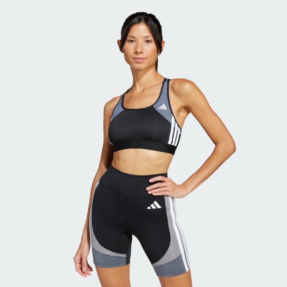 Powerreact Train Medium Support 3-Stripes Bra