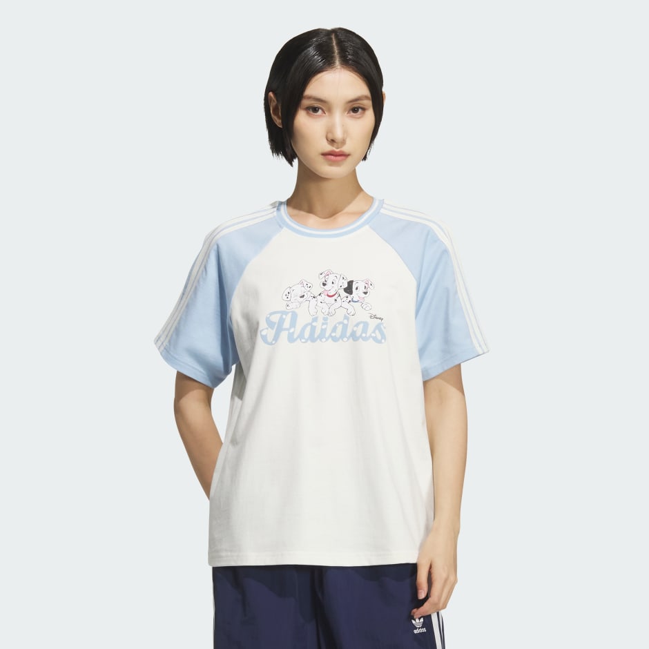 【adidas】ディズニー 101匹わんちゃんDALMATIAN RAGLAN Tシャツ adidas Disney Dalmatian Raglan Tee - White | adidas Hong Kong