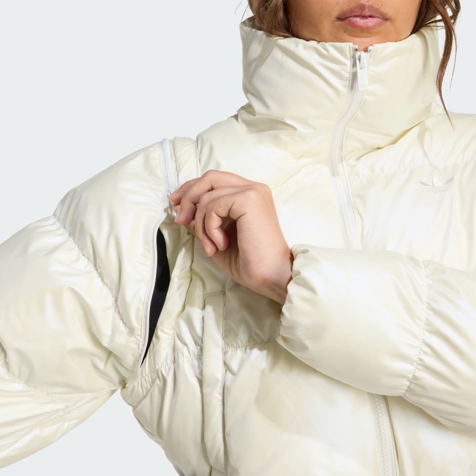 Essentials Glossy 2-In-1 Cropped Puffer