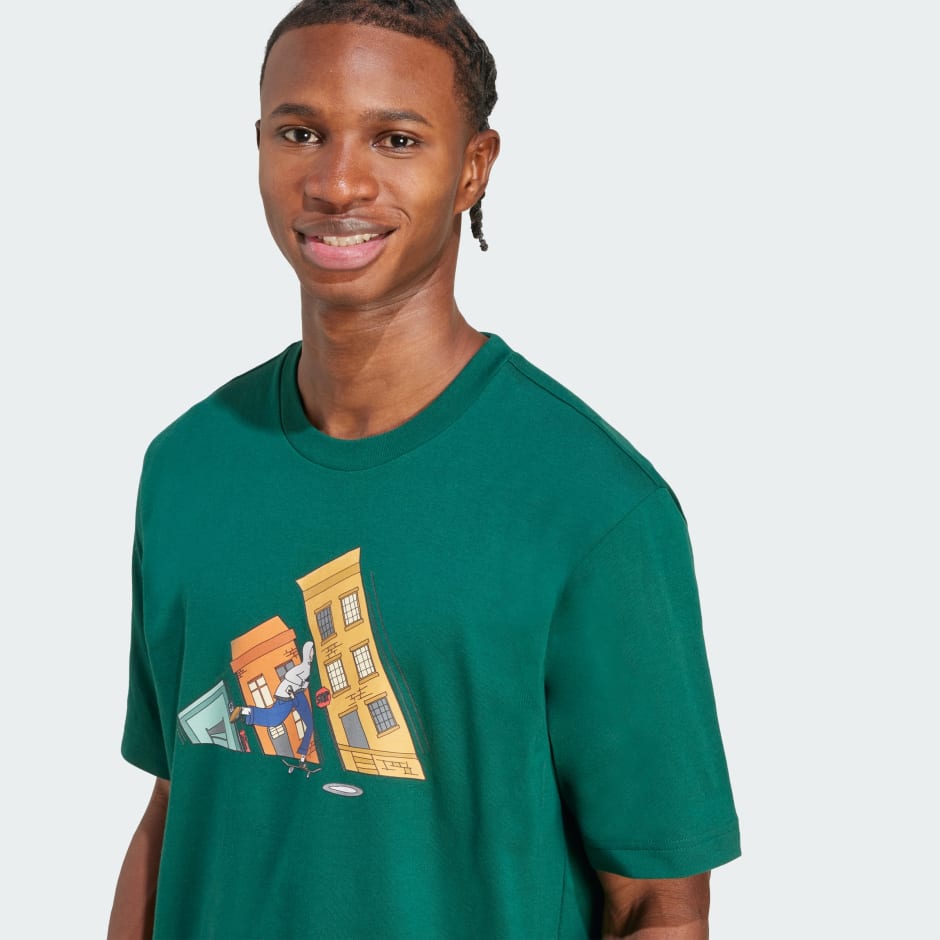 Tシャツ・カットソー ADIDAS Doodle Hunt Skate Graphic Tee 5FT2326 Clothing - Doodle Hunt Skate Graphic Tee - Green | adidas Qatar