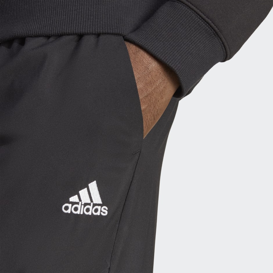 adidas Essentials Small Logo Woven Cargo Ankle-Length Pants - Black ...