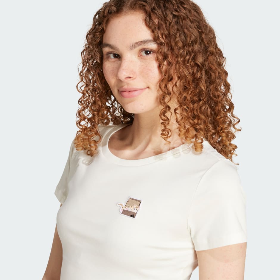 Cat Patch Cropped Graphic Tee