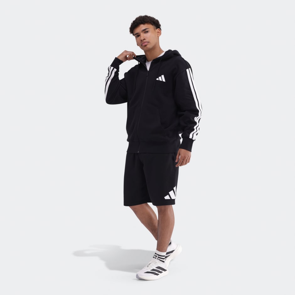 Essentials 3-Stripes French Terry Full-Zip Hoodie
