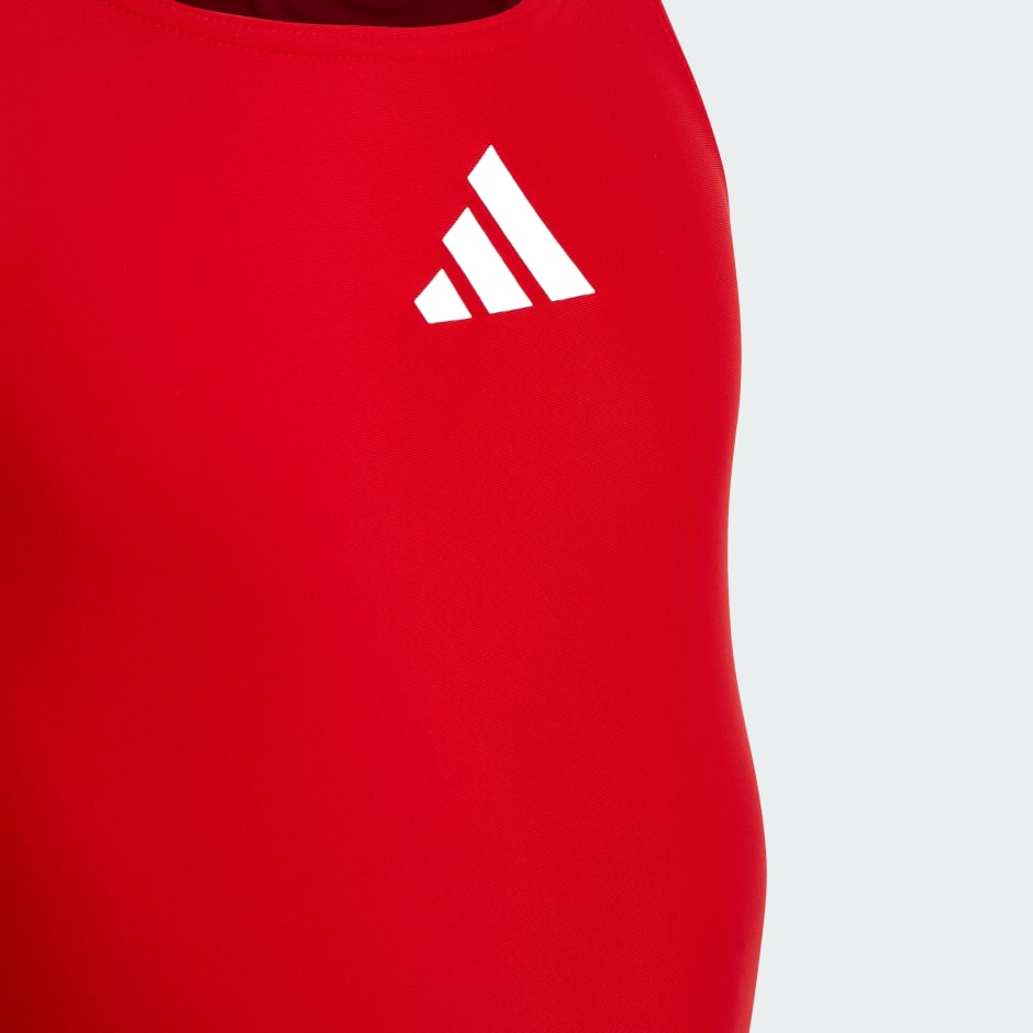 Costum de baie cu logo mic, în culoare uni