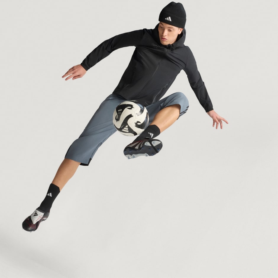 Ghete de fotbal Predator Obsidian Strike cu limbă pliabilă, pentru teren dur/multi-teren