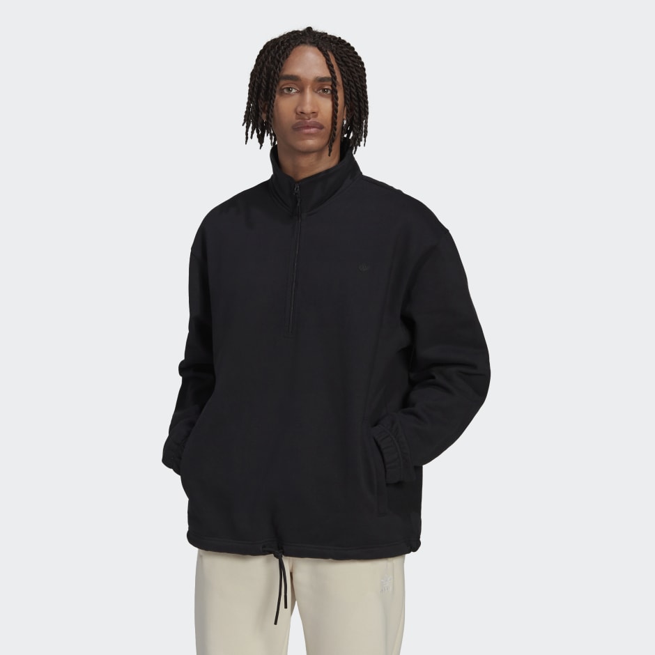 adidas Adicolor Contempo Half-Zip Crew Sweatshirt - Black | adidas IL