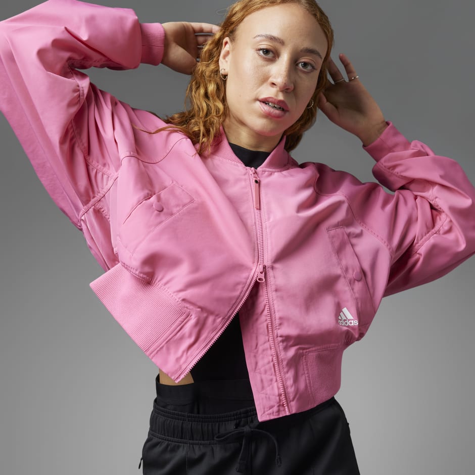 Adidas womens outlet pink jacket