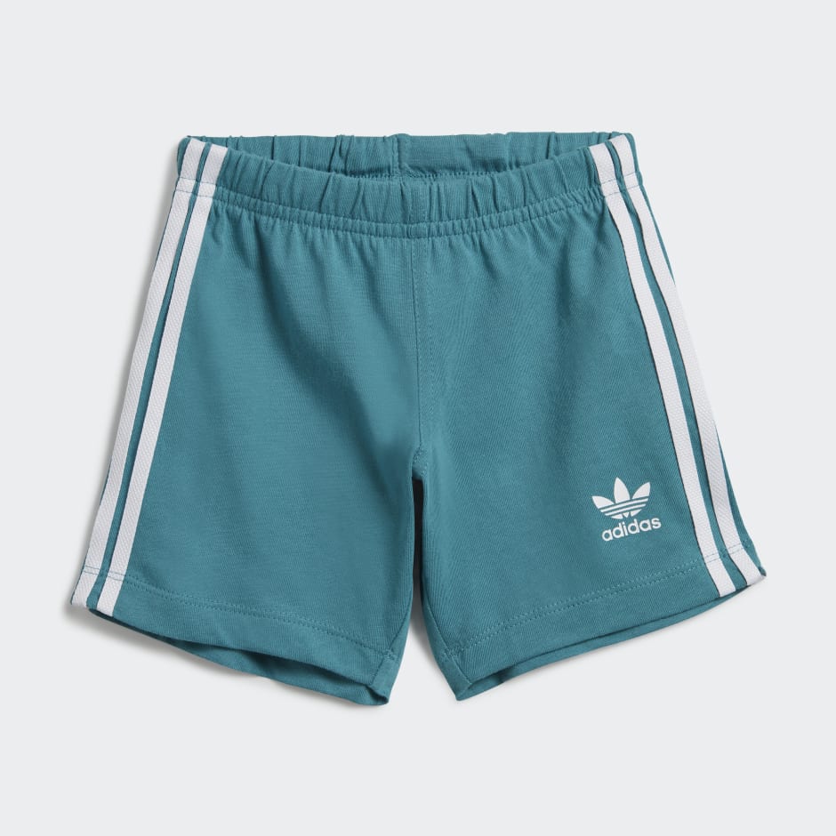 Clothing - Trefoil Shorts Tee Set - Turquoise | adidas South Africa