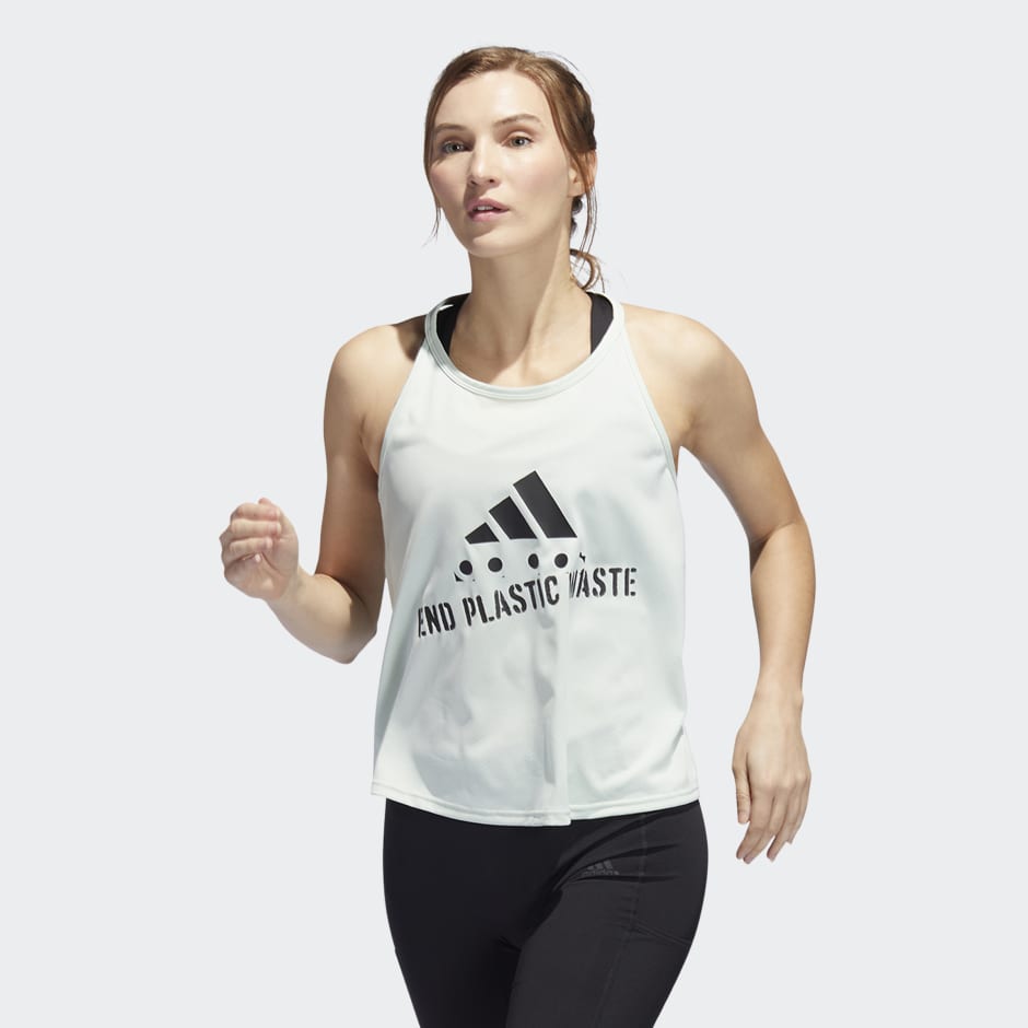 Clothing - Run Fast Running Graphic Tank Top - Green | adidas South Africa