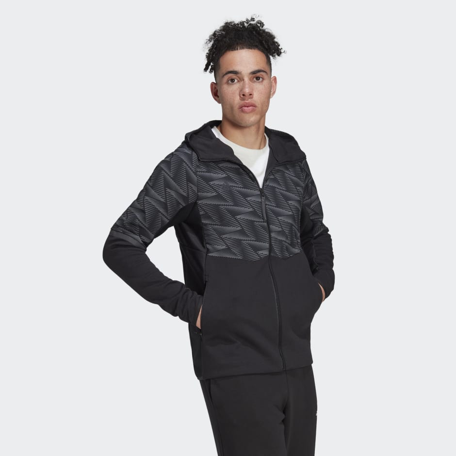 adidas Designed for Gameday Full-Zip Hoodie - Black | adidas QA